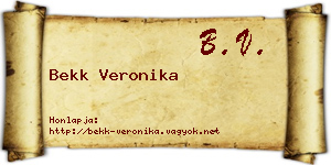 Bekk Veronika névjegykártya